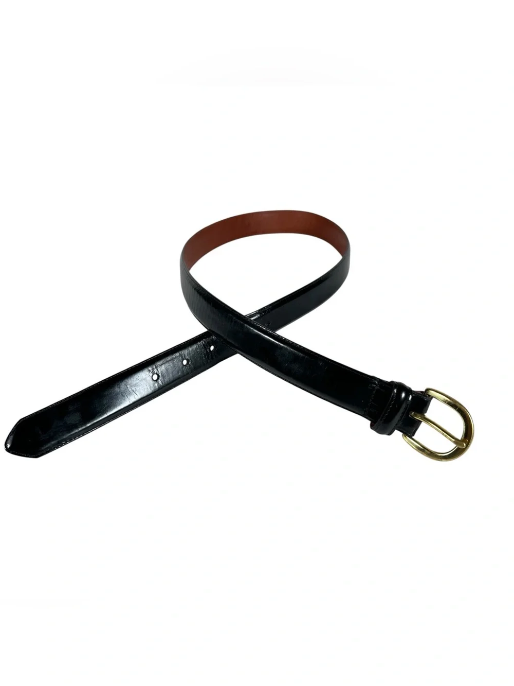 COACH Vintage Minimalist Horseshoe Buckle Patent Leather Belt